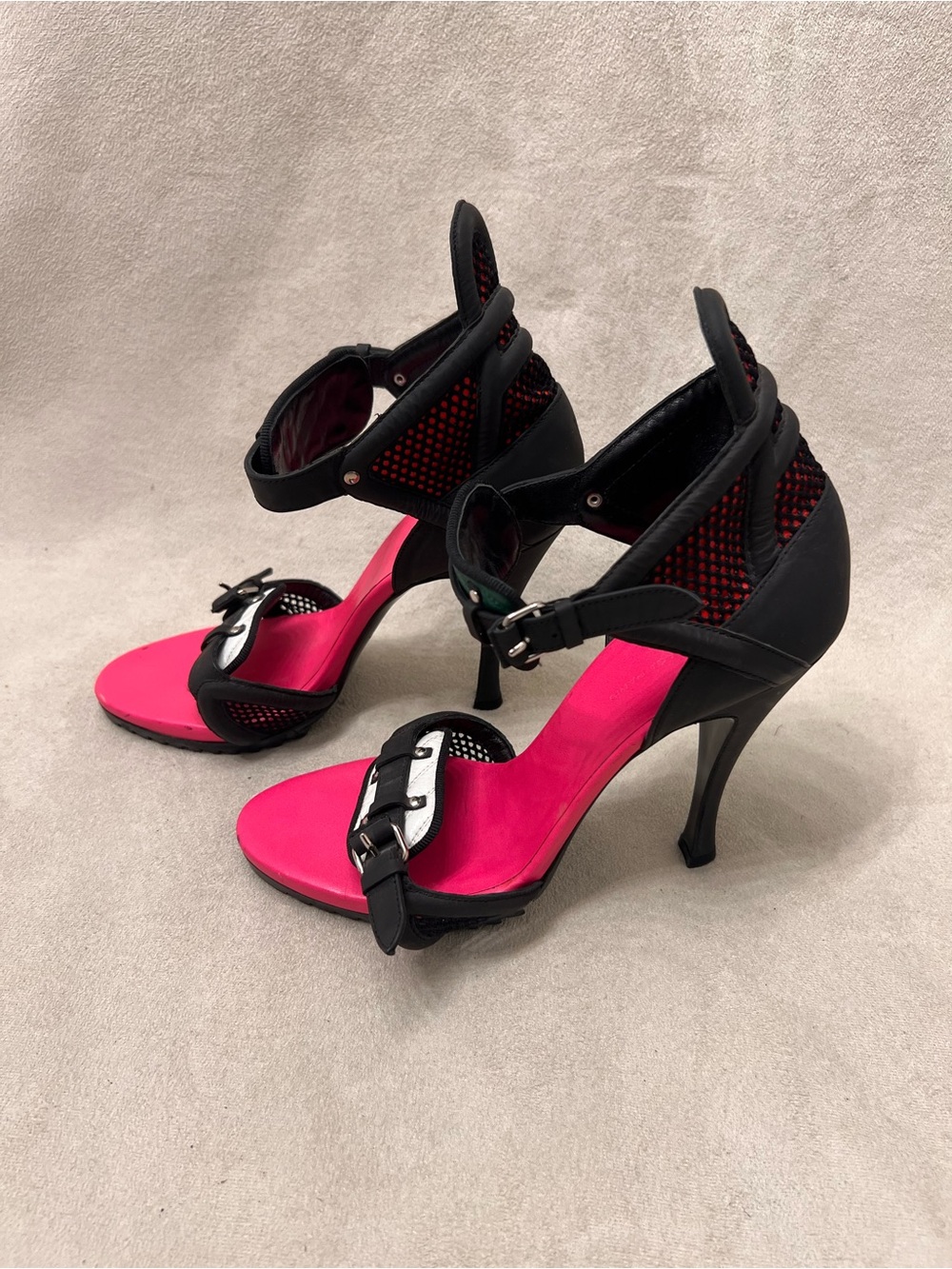 Balenciaga  LEGO Black & Pink Ankle-Strap Sandals